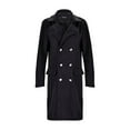 thumbnail image 4 of Lovskoo Womens Winter Coats Pea Coat Casual Double Breasted Outwear Cardigan Slim Coat Overcoat Trench Coat Black, 4 of 7