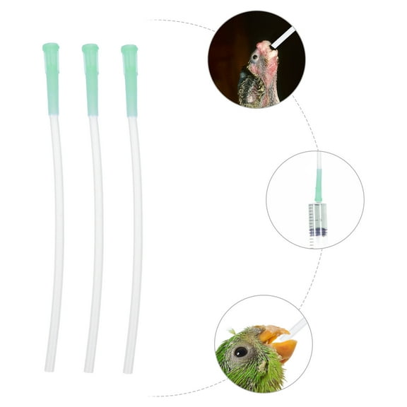 Pawsdot 3Pcs Bird Feeder Plastic Replacement Tube for Feeding Young Birds