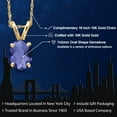 thumbnail image 2 of Gem Stone King 10K Yellow Gold Blue Iolite Pendant Necklace for Women | 0.65 Cttw | Gemstone Birthstone | Oval Checkerboard 7X5MM | With 18 inch Chain, 2 of 6