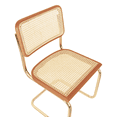 thumbnail image 4 of Breuer Chair Company Marcel Breuer B32 Cesca Cane Cantilever Side Chair w/ Brass Steel Frame Cherry Wood & Natural Cane (Made in Italy) by Furnish Theory, 4 of 14