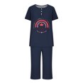 thumbnail image 4 of Qiopertar Ensemble de Pyjama à Manches Courtes et Col Rond pour Femmes avec Poches, Livraison Gratuite, 4 of 4