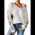 thumbnail image 3 of Suéteres de Punto de Larga con Estampado Floral Bohemio Clásico para Mujer, Estilo Informal, para Otoño e Invierno 2025. XL, 3 of 10