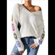 thumbnail image 3 of Suéteres de Punto de Larga con Estampado Floral Bohemio Clásico para Mujer, Estilo Informal, para Otoño e Invierno 2025. M, 3 of 10