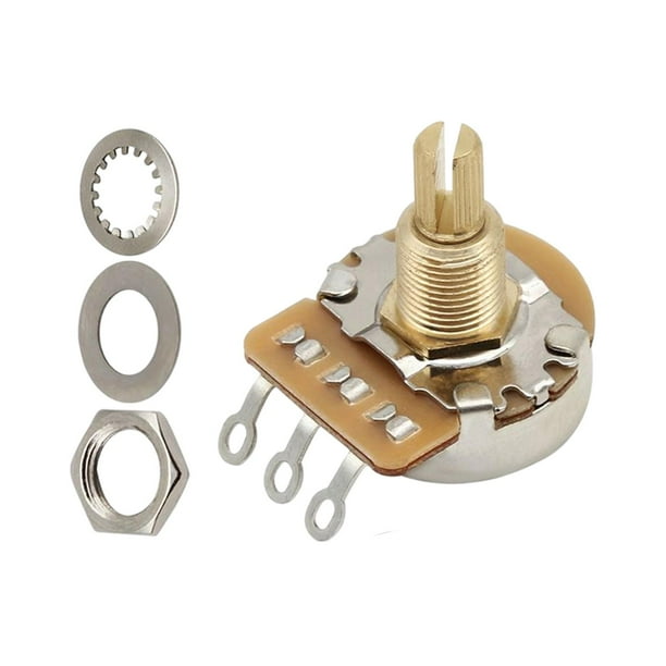 Potenciómetros de guitarra lineal Volumen Guitarra eléctrica Base de potes grandes con potenciómetro de guitarra de eje dividido largo B500K Baoblaze potenciómetro