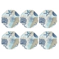 thumbnail image 2 of Disketp Algae Corals And Seashells Funny Coasters,6 Pcs Leather Coasters With Holder, Perfect Housewarming Hostess Gifts,Protect Furniture From Water Marks Scratch And Damage, 2 of 9