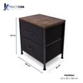 thumbnail image 3 of Buro Para Recamara, Mesa de Noche Auxiliar De Madera MDF Mueble Moderno Con Cajones Para Dormitorio - Color Negro, 3 of 5