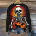 thumbnail image 4 of WMTBSRSW Skeleton Spooky Season Shirt for Women Halloween Long Sleeve Graphic Pullover Blouses Crewneck Casual Funny T-Shirts S-3XL, 4 of 6