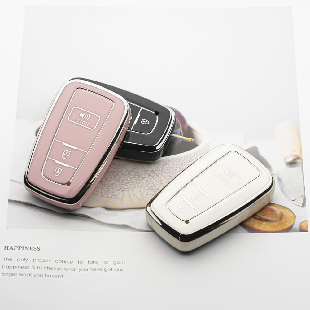 Silicone Key Fob Cover with Anti-Scratch Easy-Grip Protection for Toyota RAV4 2016-2024 Camry Prius Prado Remote