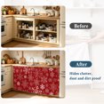 thumbnail image 4 of Red Snowflake Christmas Cabinet Curtain 32"Wx55"L, Dustproof Pantry Door Curtain with Self Adhesive Tape, Xmas Snowflake Red Tall Storage Cover Privacy Drape for Bathroom Kitchen Laundry Room, 4 of 9