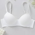 thumbnail image 7 of AHTJRT Women's Balconette Bra Seamless No Underwire Tshirt Racerbacks Bralettes Support Adjustable Everyday Demi Bras White L, 7 of 7