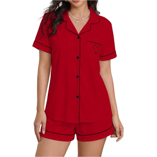 Womens Casual Rompers Summer Short Sleeve Polo V Neck Button Down Loose Fit Short Jumpsuits with Pockets