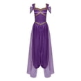thumbnail image 3 of Aislor Women Halloween Arabian Princess Cosplay Costume Sequins Belly Dance Romper Jumpsuit Fancy Dress Dark Purple 4XL, 3 of 7