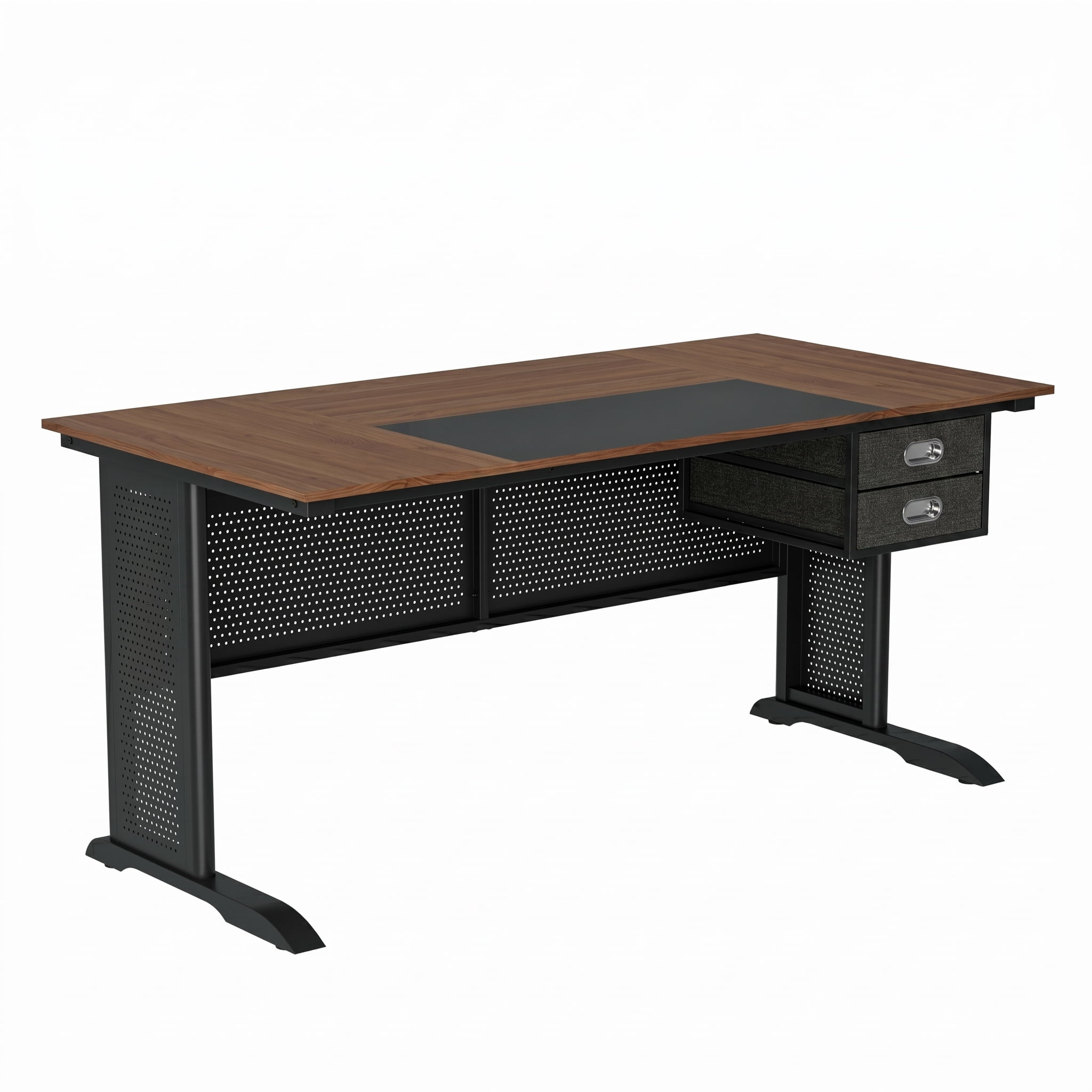 63 Inch Modern Simple Computer Desk, Black Metal Frame Large Writing Gaming Work Desk, Sturdy Home Office Study Desk with Spacious Tabletop