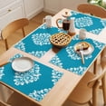 thumbnail image 5 of Baroque Blue Placemats Set of 8 Vintage Damask Classic Floral Place Mats Indoor Wipeable Table Mats Washable Cloth Dining Table Placemats for Kitchen Holiday Party Home Decor 13x19 Inch, 5 of 9