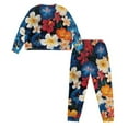 thumbnail image 5 of Yuyamidu Hibiscus Women's Pajamas Pants Bottoms Set Thermal Sleepwear Women Long Pj 2 Packs Tropical Flowers Long Sleeve Nightwear Daily Wear Clothes Size XL, 5 of 7