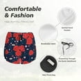 thumbnail image 5 of Running Shorts for Women, Lotus Root Rose Flowers Workout Athletic Shorts with Pockets, Lounge Yoga Shorts Women, 5 of 7