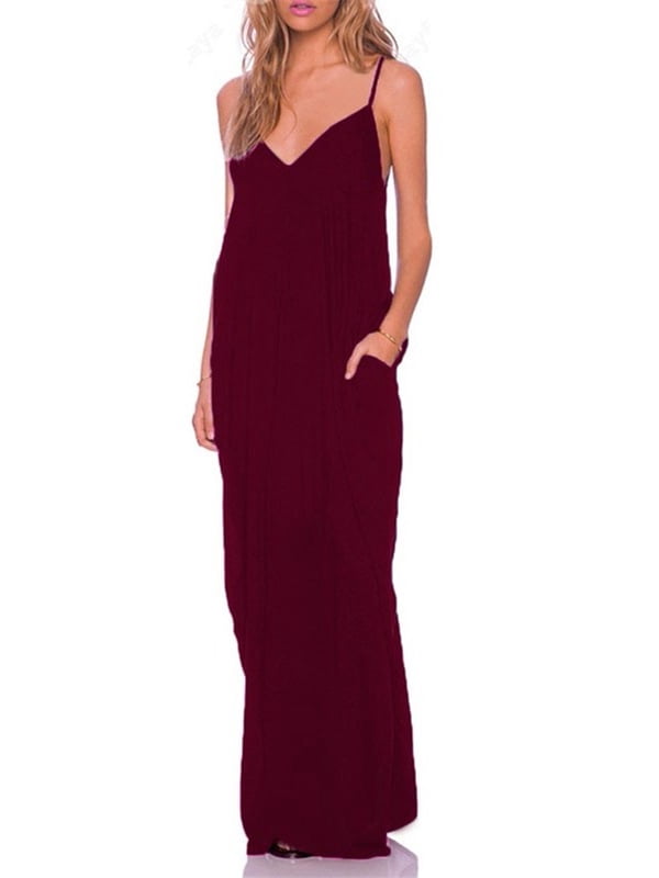 ZANZEA Women Sling V-Neck Long 