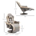 Swivel Recliner Chair PU Leather - 360° Swivel, 135° Recline, Cup ...