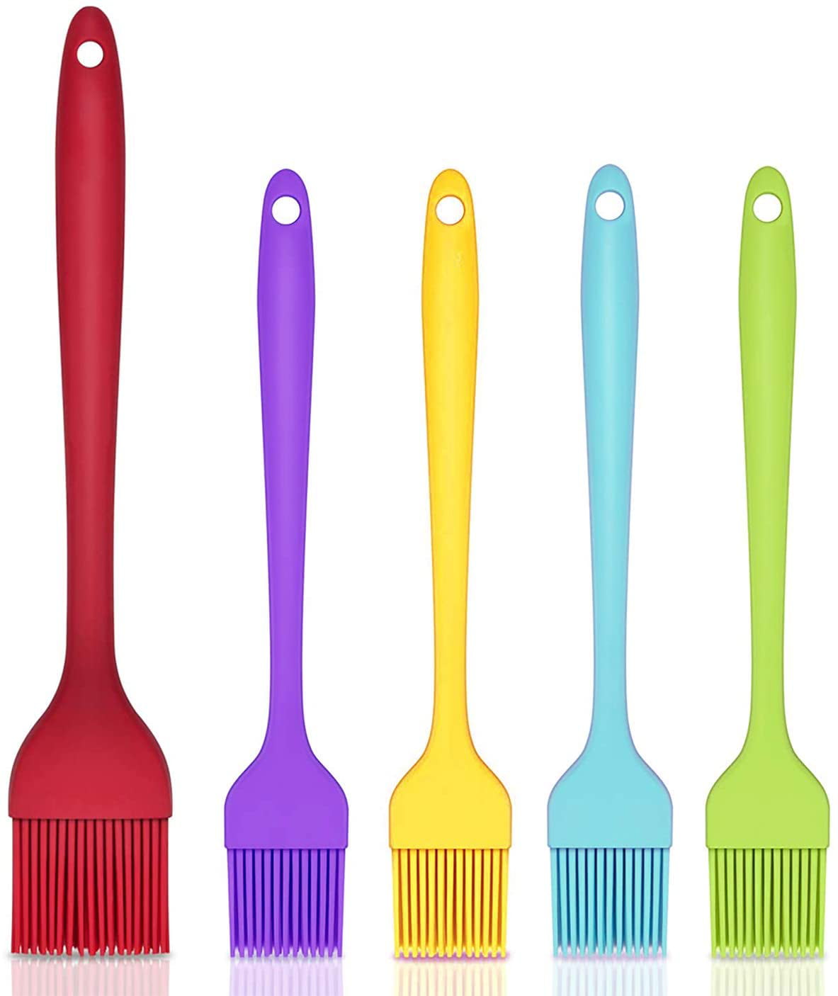 5 Pieces Silicone Basting Brush Pastry Baking Brush Silicone Barbecue Pastry Brush for BBQ Baking Cooking Spread Oil Butter Sauce Marinades 