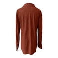 thumbnail image 2 of Gubotare Button Down Shirts for Women Long Sleeve Dressy Casual Blouses Winter Tops (Red,L), 2 of 5