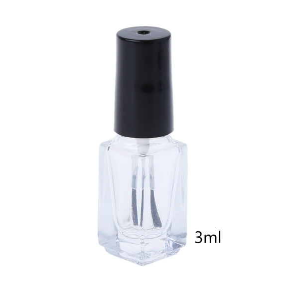 ROZYARD 3/5/10/15ml Empty Nail Polish Glass Bottle Clear Portable UV Gel Container Refilled Storage Box Square Round Makeup Tube
