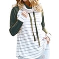 thumbnail image 1 of Jusqu'à 65 % de Rabais Chandail à Col Roulé Imprimé à Rayures Décontracté pour Femme Foulard Col Chandail Veste Blouse Foulard à la Mode en Liquidation, 1 of 3