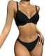 thumbnail image 1 of Gibobby Lencería sexy de mujer tanga Conjunto de ropa interior con anillo de decorado con para mujer (1 pieza de ropa interior + 1 pieza de ropa interior)(Negro M), 1 of 5