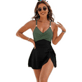 thumbnail image 2 of Women'S Swimsuit Tight Fit Backless Black+Green XL, 2 of 6