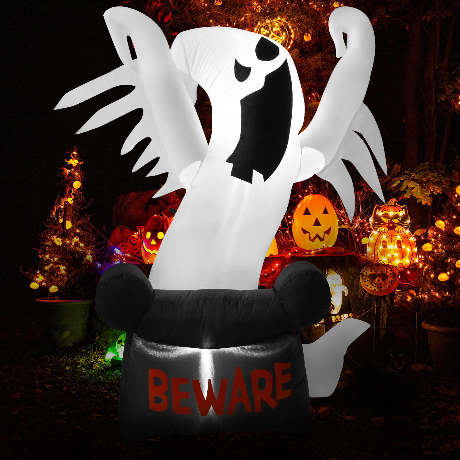 Halloween Inflatables Ghost Outdoor Decorations, 6ft Blow up Yard Decor