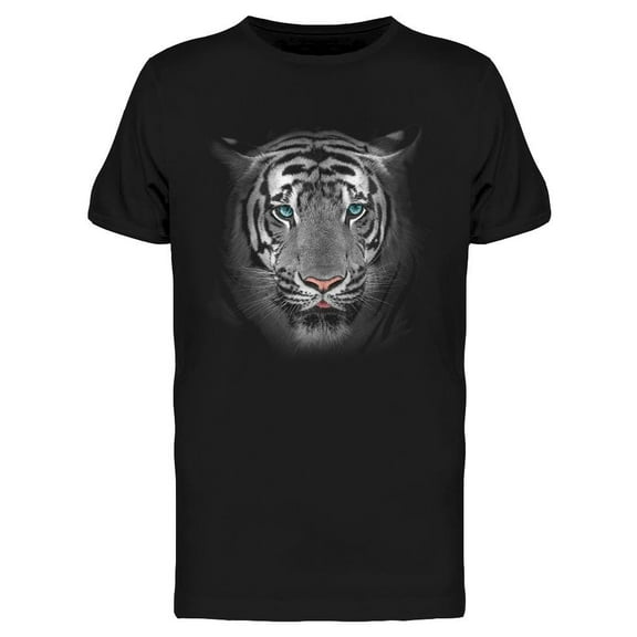Close White Tiger Design T-Shirt Men -Image by Shutterstock, Male Small