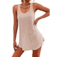 thumbnail image 3 of Trajes de Baño para Mujer, Vestidos de Playa Básicos, Sin Mangas, con Cuello en U, para Playa Crema S, 3 of 9
