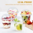 thumbnail image 3 of 100 Pack 9 oz Clear Plastic Cups with Lids, Disposable Cups with Dome Lids No Hole, Ideal for Ice Cream, Cold Drinks, Fruit, Dessert, Yogurt Parfait, 3 of 5