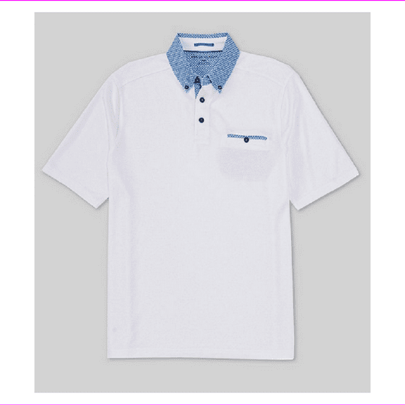 Age of WisdomPinpoint Polynosic Short-Sleeve Polo Shirt White Size M