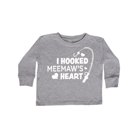 

Inktastic I Hooked Meemaw s Heart with Fishing Rod Gift Toddler Boy or Toddler Girl Long Sleeve T-Shirt