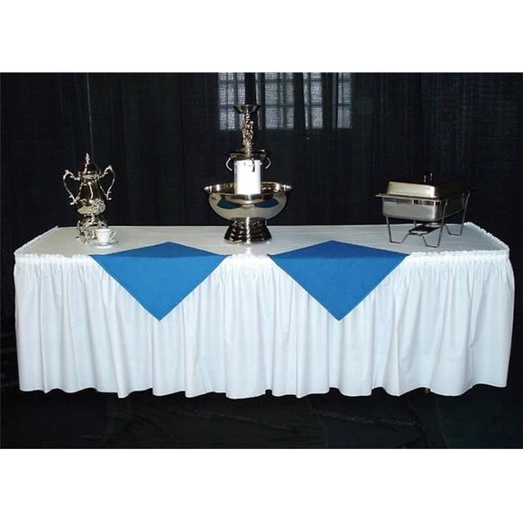 PKG. BLUE GINGHAM KWIK SKIRT WITH 30 inch X 96 inch WHITE COVER- 10 PER CASE