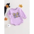 thumbnail image 3 of Wassery Infant Baby Girls Jumpsuit Long Sleeve Round Neck Pumpkin Print Romper Pullovers 3 6 12 18 Months Newborn Halloween Costume, 3 of 8