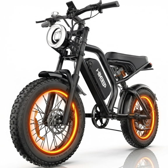 1500W Peak Electric Bike for Adults, 48V 15Ah Battery, 32MPH Fat Tire E-Mountain Bike, 20"x4.0" Snow Tire, Dual Suspension, 7-Speed, UL2849