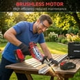 thumbnail image 3 of HOTREE Cordless Reciprocating Saw, Variable Speed, 2 x 2.0Ah Batteries, Blades Kit for Wood, Metal, PVC Cutting, Red, 3 of 8