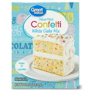 Great Value Deluxe Moist Confetti White Cake Mix 15.25 oz Box