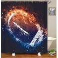 thumbnail image 2 of Sonernt Burning American Football Shower Curtain 60x72inch, Ice and Fire Championship Cool Sports Bathroom Decor, 2 of 6