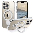 thumbnail image 1 of Funda GUAGUA para iPhone 15 Pro Max de 6.7 pulgadas, soporte magnético plateado, 1 of 9