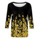 thumbnail image 3 of Top de verano casual para mujer SCZ manga de siete cuartos estampado floral naranja 5xl, 3 of 4