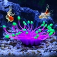thumbnail image 3 of Soft Silicone Glowing Aquarium Simulation Coral 4cm Height Aquatic Artificial Coral Purple, 3 of 7
