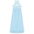 thumbnail image 4 of YiZYiF Girls Chiffon Floral Lace Birthday Party Dress Halter High Waist Sleeveless Wedding Flower Girl Dress, 4 of 5