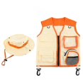 thumbnail image 2 of Kit de explorador al aire libre: conjunto de chaleco y sombrero tipo cargo de camuflaje para el patio trasero, 2 of 4
