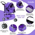 thumbnail image 6 of CL.HPAHKL Dog Stroller, 3 Wheels Foaldable Cat Stroller Dog Cat Cage Jogger Stroller for Medium Small Dogs Cats, Pet Stroller with Storage Basket and Cup Holder Portable Lightweight for Travel, 6 of 8