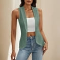 thumbnail image 2 of Htigea Women's Lightweight Open Front Cardigans Sleeveless Casual Spring Summer Cardigan Green,M, 2 of 6