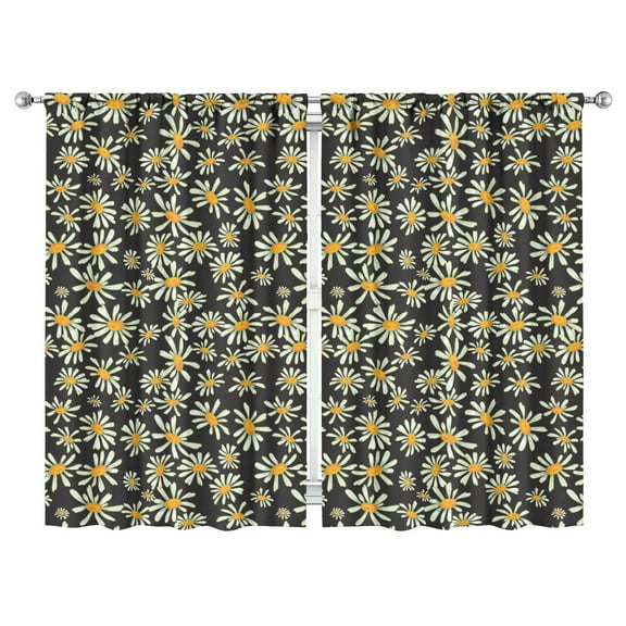 Soft Polyester Floral Blackout Curtains for Living Room, 2 Panels 52x84 Inch, 84 Inch Length Drapes for Bedroom or Home Office