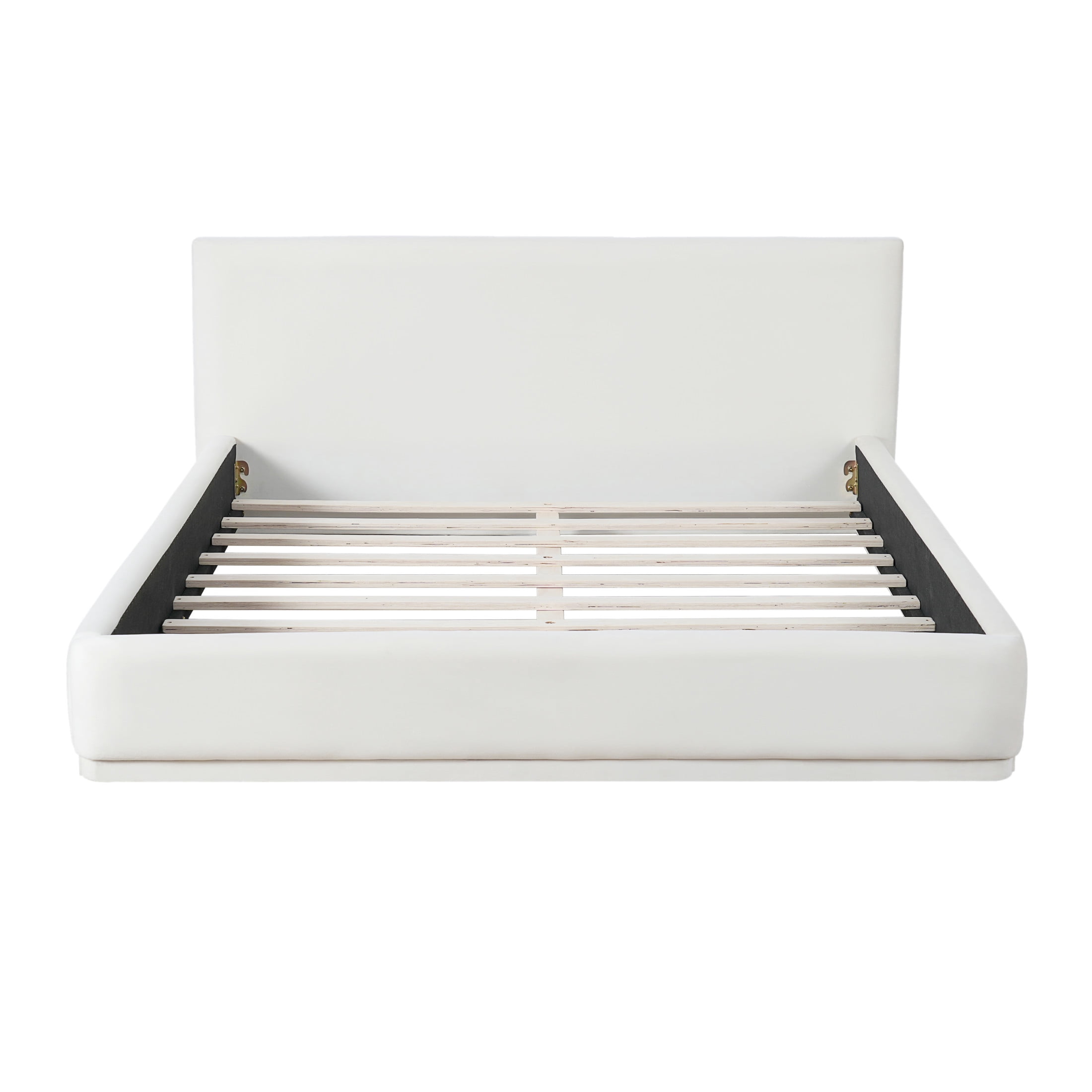 Christopher Knight Home Velvet Upholstered Queen
Bed, Solid Wood Platform Bed Frame, White