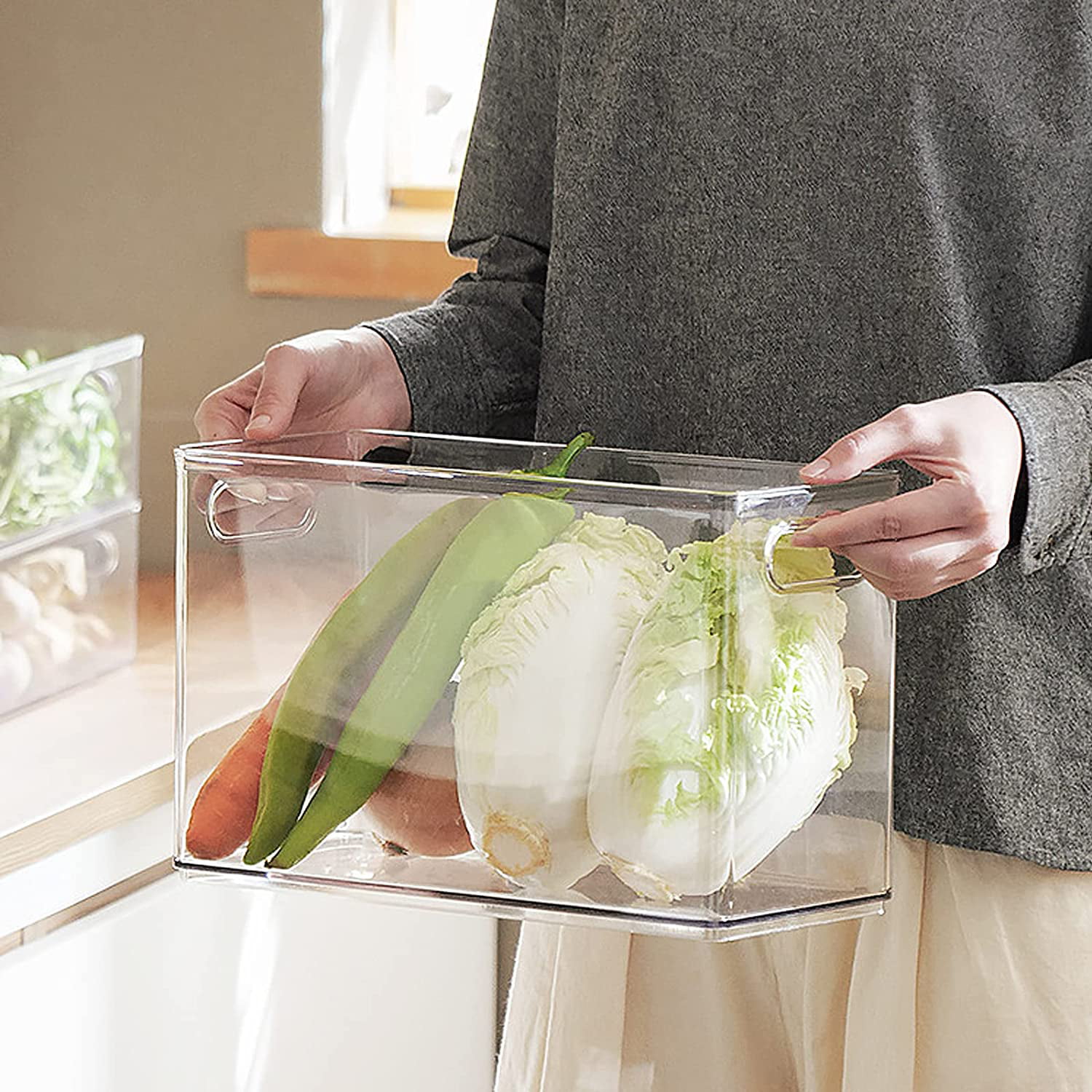  3 Pack Refrigerator Organizer Bins with Pull-out